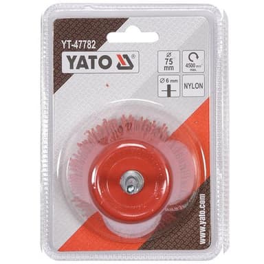 Szczotka czołowa 75mm z trzpieniem fi6mm nylon