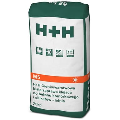 Klej zaprawa klejowa letnia H+H 25kg do betonu komórkowego