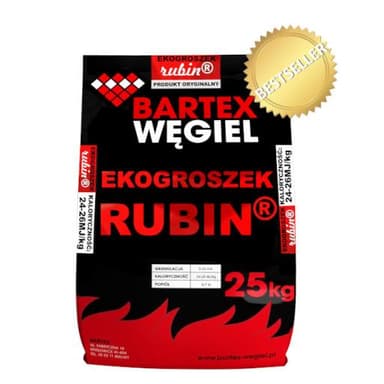 Węgiel groszek Rubin Bartex 24-26mj 25kg dawniej ekogroszek
