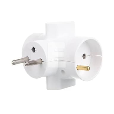 Rozgałęźnik wtyczkowy 2x2P+Z +2xEuro biały R-46