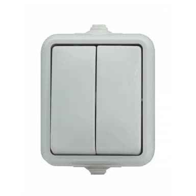 Wyłącznik natynkowy hermetyczny podwójny biały KOS