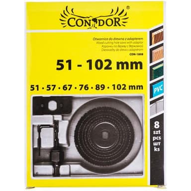 Otwornice do drewna z adapterem 51-102mm 9szt