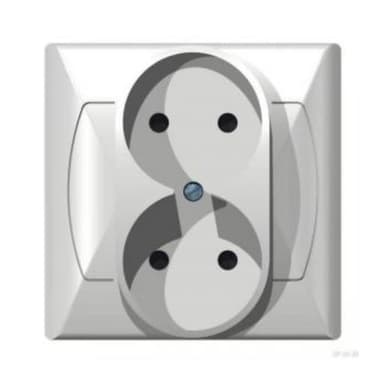 Gniazdo OSPEL AKCENT białe podwójne b/u