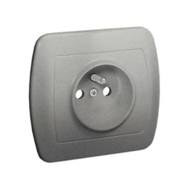 Gniazdo Simon Akord pojed z/u 16A IP20 aluminium metaliz AGZ1e/26