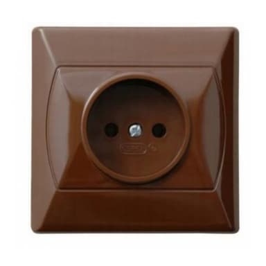 Gniazdo OSPEL AKCENT brąz pojedyńcze b/u