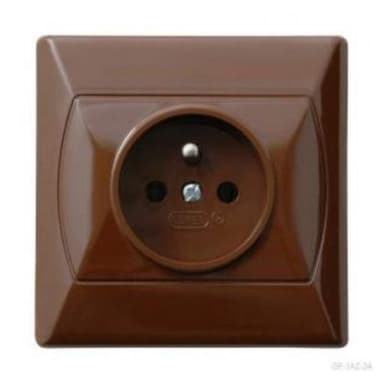 Gniazdo OSPEL AKCENT brąz pojedyńcze z/u