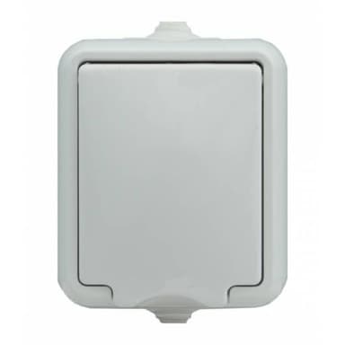 Gniazdo hermetyczne pojedyńcze z/u z klapką białe hydro 1P IP44 120432