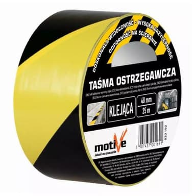 Taśma ostrzegawcza żółto czarna 48x25yd
