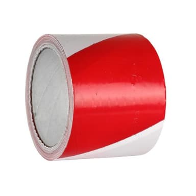 Taśma ostrzegawcza 75mmx100m biało-czerwona