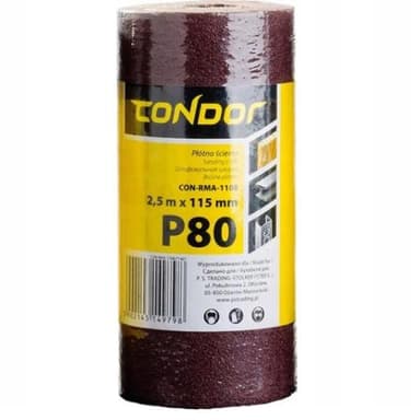Płótno ścierne rolka 2,5mx115mm P80