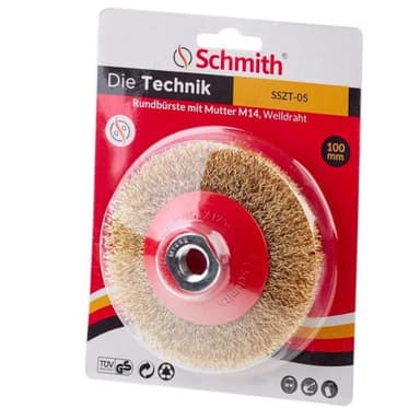Szczotka tarczowa 100mm z nakrętką m14 drut falowany
