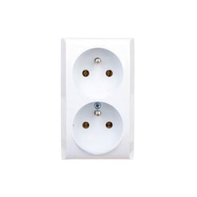 Gniazdo podwójne z/u niezamiennością faz bis 2P białe GN-2BC/00