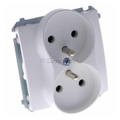 Gniazdo SIMON białe podwójne z/u