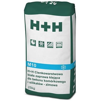 Klej zaprawa klejowa zimowy H+H 25kg do betonu komórkowego