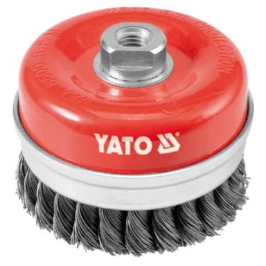 Szczotka druciana 100mm doczołowa wzmacniana m14 inox