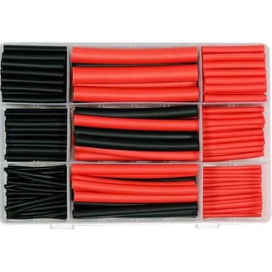 Zestaw koszulek termokurczliwych z klejem czarny czerwony 270szt