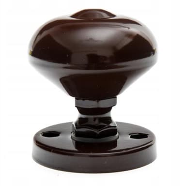 Gałko-klamka szyld okrągly wkładka brąz