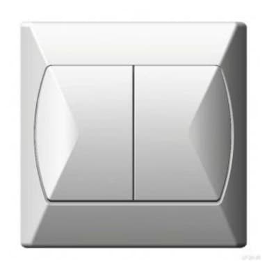 Wyłącznik OSPEL AKCENT biały podwójny ŁP-2A/00