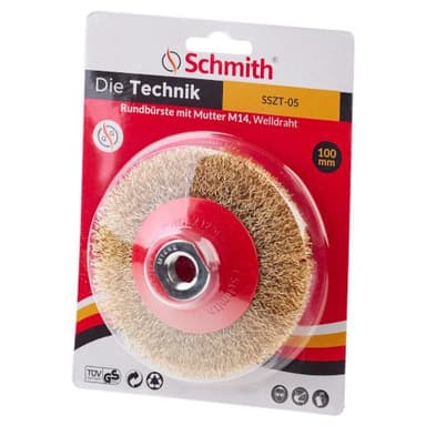 Szczotka tarczowa 115mm z nakrętką m14 drut falowany