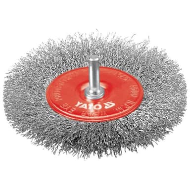 Szczotka tarczowa 100mm z trzpieniem fi6mm inox