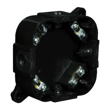 Puszka hermetyczna 88x88x40mm czarna z zaciskami