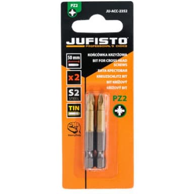 Bity końcówki wkrętakowe PZ2x50mm tytanowe 2szt