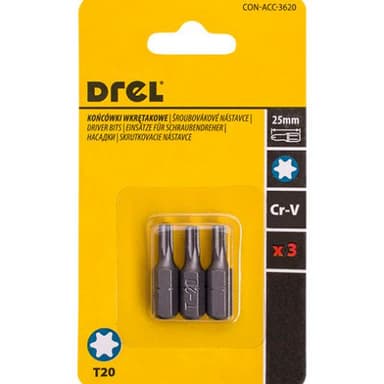 Końcówki wkrętakowe tx20x25mm 3szt bity