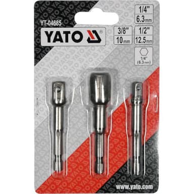 Zestaw adapterów hex do nasadek 1/4 3/8 1/2 na wkrętarkę