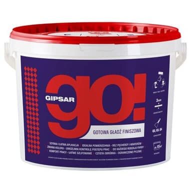 Gładź gipsowa gotowa GIPSAR GO finisz 18kg
