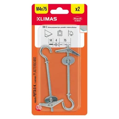 Kotwa sprężynowa parasolka kołek z hakiem sufitowym 4x75mm