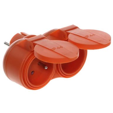 Rozgałęźnik podwójny pomarańczowy IP44