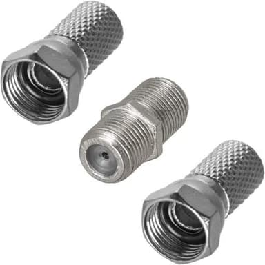 Zestaw do łączenia kabli SAT wtyk F 2szt beczka F 1szt