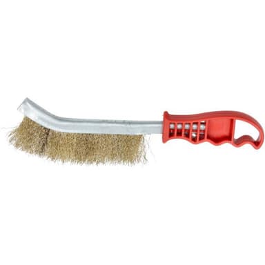 Szczotka druciana 1 rzędowa wygięta uchwyt plastikowy