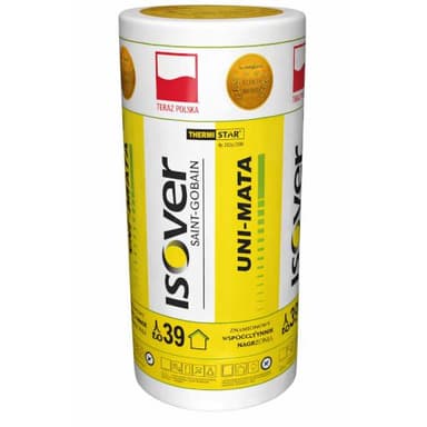 Wełna Isover UNI-MATA 100mm 0,038 9,0m2 rolka mineralna