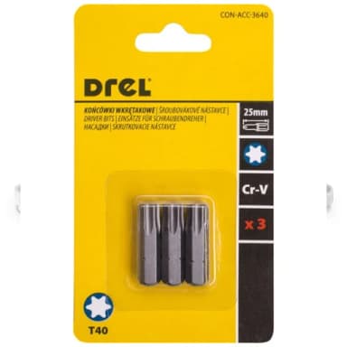 Końcówki wkrętakowe torx tx40x25mm 3szt