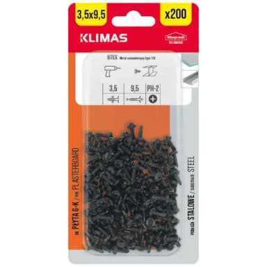 Wkręt TEX czarny 3,5x9,5mm 200szt