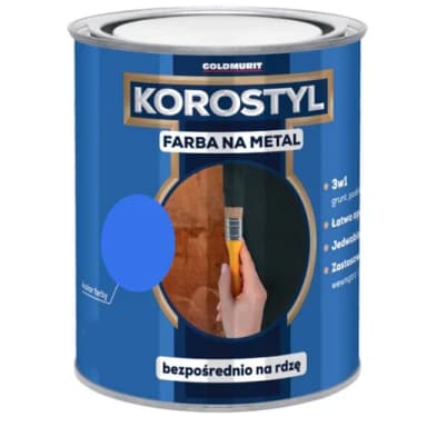 Farba do metalu na rdzę Korostyl 0,7L niebieska 3w1 5010