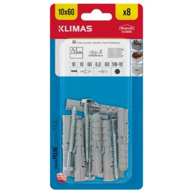 Kołek rozporowy 10x60 na klucz blister 8szt