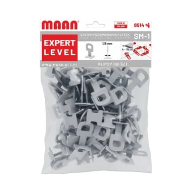 Klipsy do płytek 4-15mm fuga 1,5mm sm1 100szt