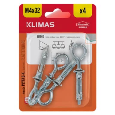 Kołek stalowy MOLLY 4/32 hak oczkowy (4szt)