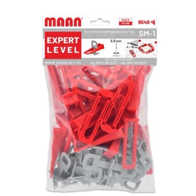 System poziomowania płytek 2,0mm 50szt+50szt klipsy i kliny SM-1 50szt