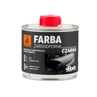 Farba żaroodporna czarna 600stopni 200ml